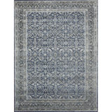 Hand Knotted Oriental Area Rug in Navy And Grey