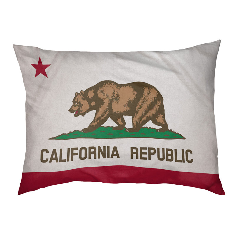 Oreiller pour chien california flag Burien, Moyen (L 29,5 po x P19,5 po x H 9,5 po)