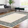 Alfa Rich Cruzado Ultra-Thin Oriental White Cream Blue Washable  Non-Slip Area Rugs for Living Room