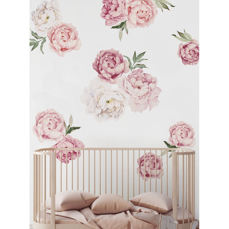 Adhésif décoratif pivoine Wanette, Rose mixte