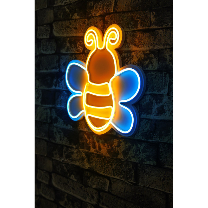 Flexible LED Neon Strip Lights, Waterproof IP67, 12V DC, 12W, 400 Lumens, 16.5 x 11.4 x 1.2 inches | Blue & Yellow PVC Foam Template, Perfect for Home Decor, Parties, and Events | Energy Efficient and Long-lasting