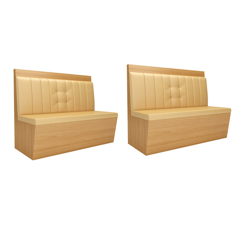 Banc rembourré en similicuir Nordic Modern, Brun clair