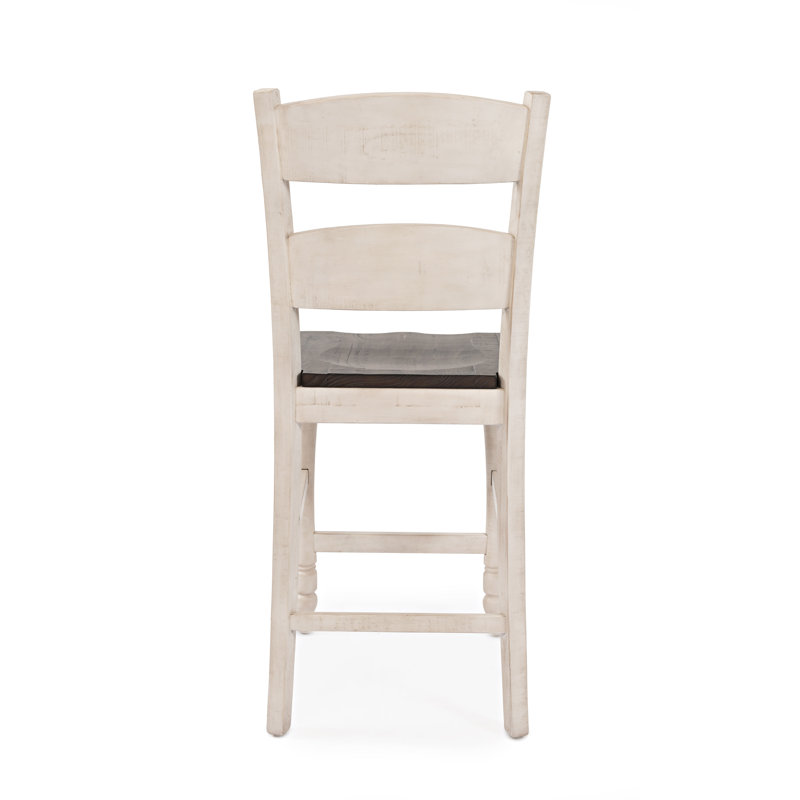 Ensemble de salle à manger en bois massif de pin 7 pièces Hebden, Blanc vintage, 7 pièces : table, 6 chaises