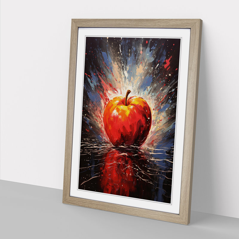 Single Picture Frame Print on Wood, Oak Framed, 34cm H x 25cm W