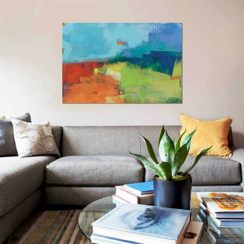 «Yardland II» par Sue Jachimiec - reproduction d'art sur toile tendue, H 18 po x l 26 po x P 1,5 po, Toile tendue