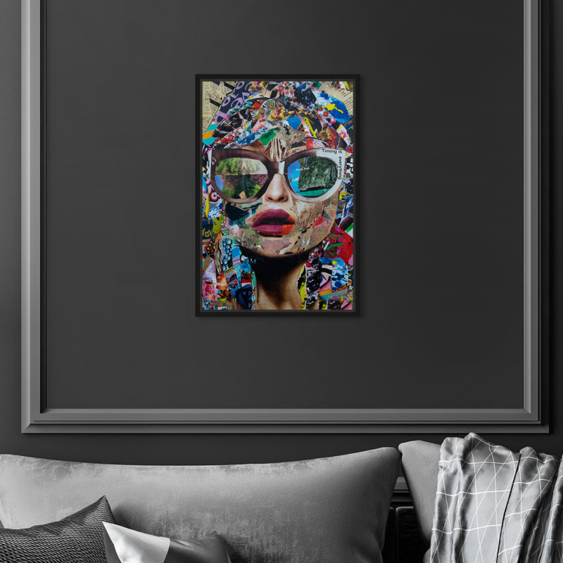 « Timing is Everything » par Oliver Gal - reproduction d'art graphique encadré sur toile, H 15 po x l 10 po, Noir