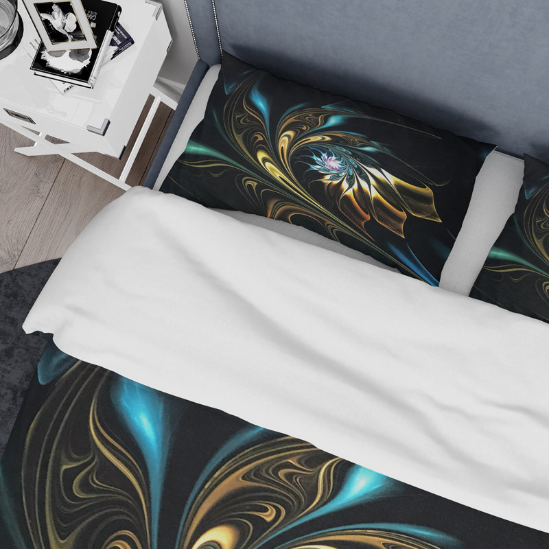 Fractal Flower Duvet Cover Set, Twin Duvet Cover + 1 Sham