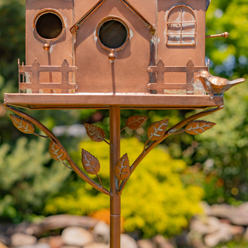 Piquet de nichoir à 4 niches en cuivre antique de 70,5 pouces avec clôture « Thornbury »