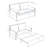 63 Inch Bed Variable Sofa Bed With Double Armrest-158254287