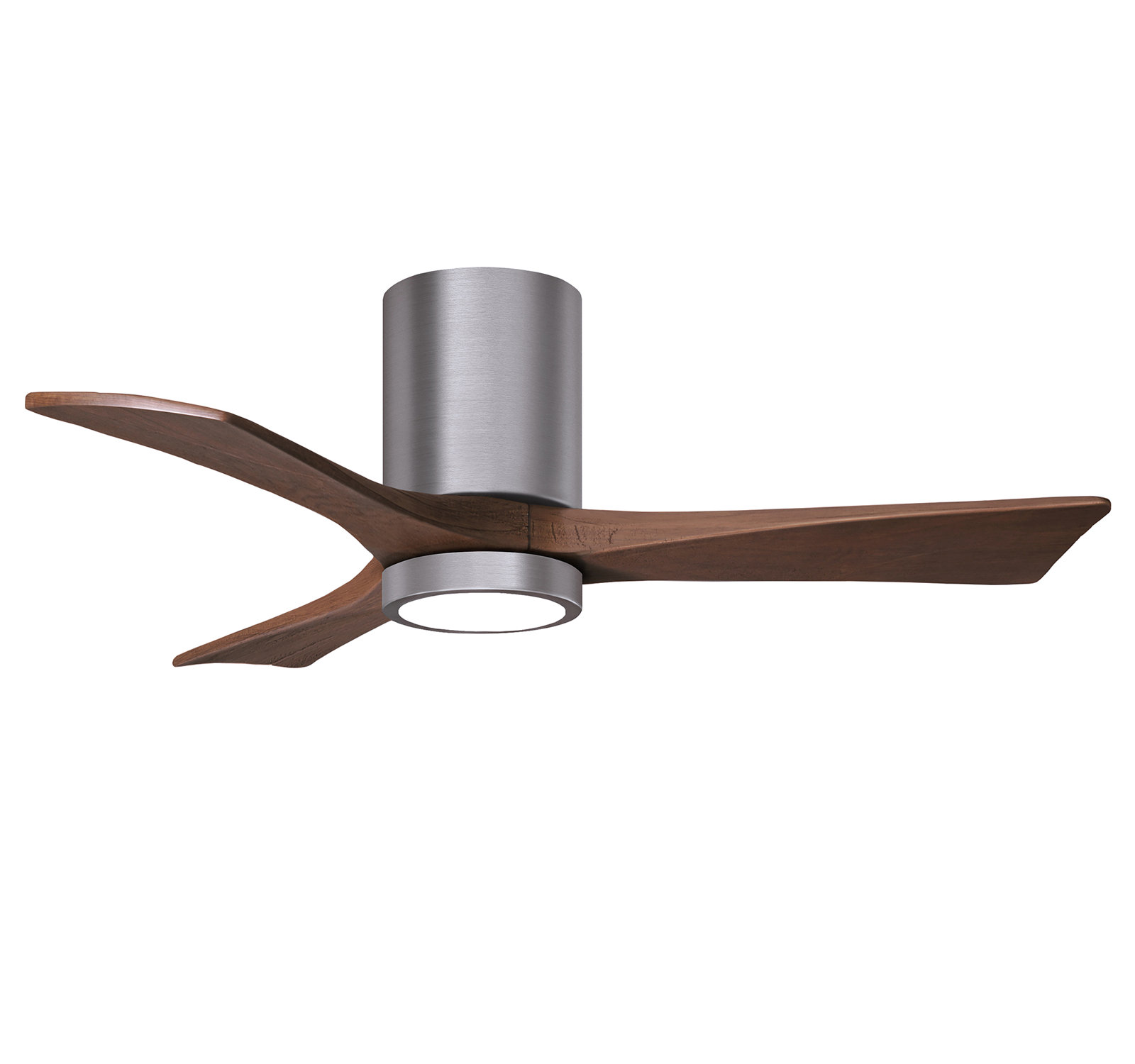 Olivier 3 Blade Ceiling Fan with LED Light Kit, Walnut, Brushed Pewter, 42"