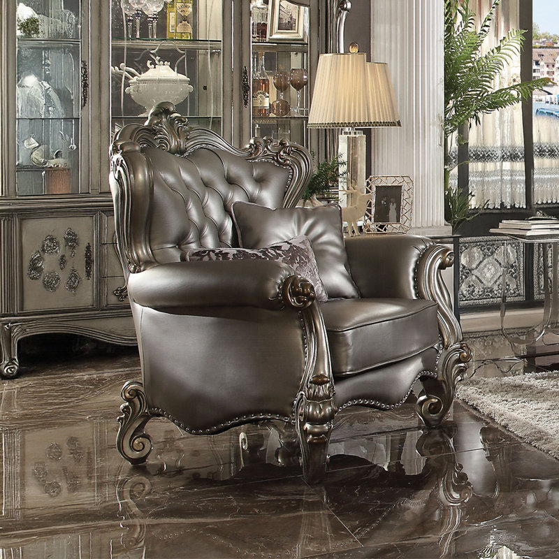 Chaise Versailles avec 2 coussins, Chrome poli