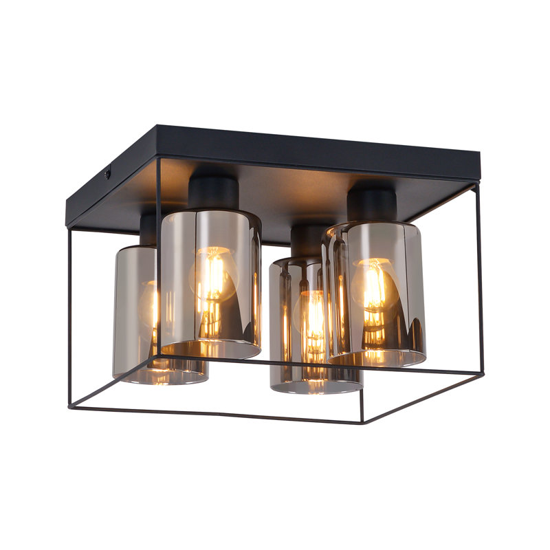 Alvarenga Flush Ceiling Light E27 Glass Design