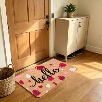 Paillasson 20 po x 32 po Hello Red