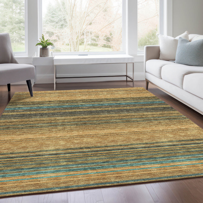 Premium Machine Washable Prisco Wheat Rug, Rectangle 2'6" x 3'10"