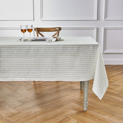 Amalfi Stripe - 100% Pure Linen Tablecloth