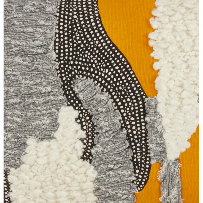 Aiko Collection Appliqued Feather Throw Pillow