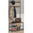 Steel Frame 3-In-1 Entryway Tree/Clothes Rack + Shoe Cabinet + Bench. Industrial Retro Style In Brown And Black. Dimensions: 12.5 X 27.7 X 68.8 Inches.