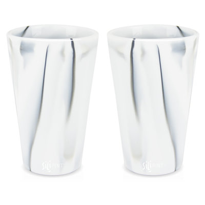 Silipint: Verres à pinte en silicone: Paquet de 2 tasses incassables en marbre de montagne