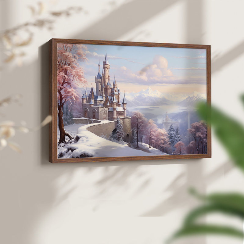 Paysage - CI - Reproduction encadrée - Restickable, H 22 po x l 28 po, Noyer
