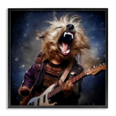 Fun Musician Terrier Framed Giclee Art by Sean Parnell