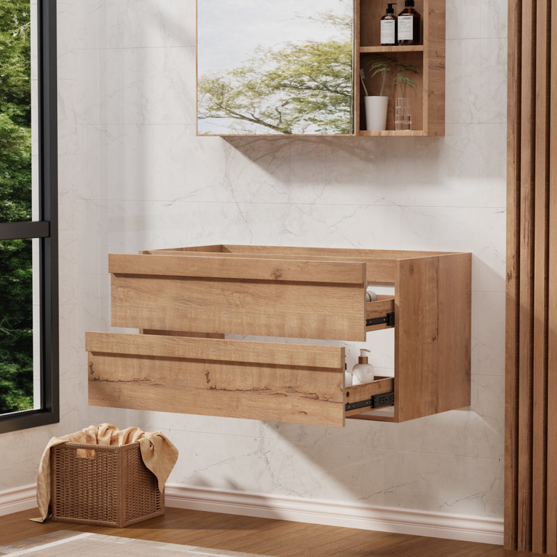 36" Wall mounted Bathroom Vanity Floating Cabinet Base Only, Sink Not Included