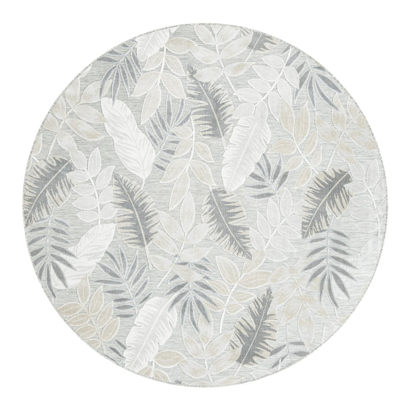 Firman Leaves Wygant Indoor/Outdoor Area Rug, Round 8'2"