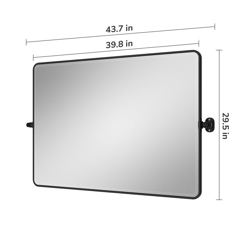 Miroir Parren, 40 po x 30 po, Noir mat