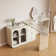 Carytown Extendable Makeup Vanity with 3 Drawers and 2 Acrylic Doors