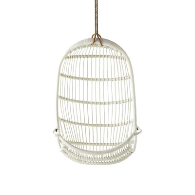 Riviera Rattan Hanging Chair - White
