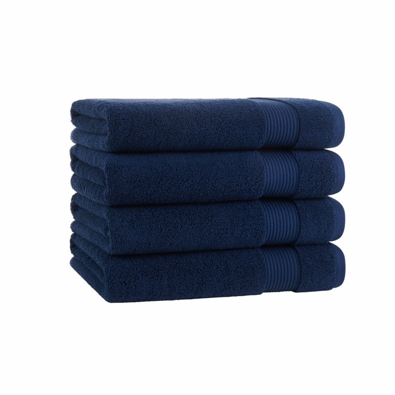 UltraSoft 100% Cotton Luxury Bath Towels - Pack of 4, 600 GSM, Quick-Drying & Highly Absorbent, Ideal for Beach Houses, Hotels & Rentals, Lapis Navy