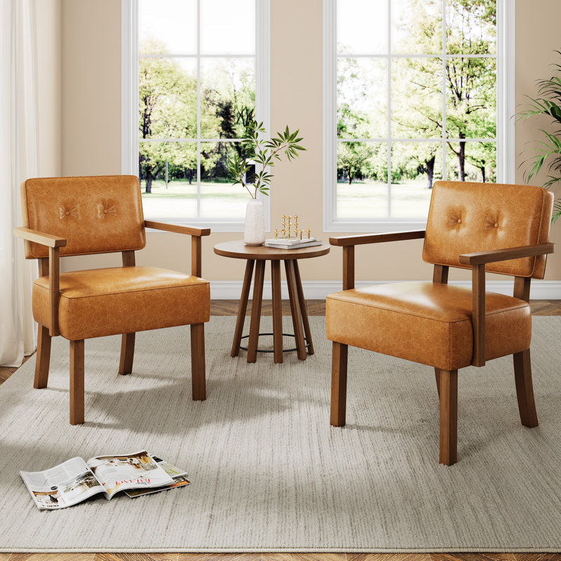 Upholstered Accent Chair, Orange