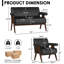 Ensemble de salon en similicuir noir (2 pièces)-424316922-424316927