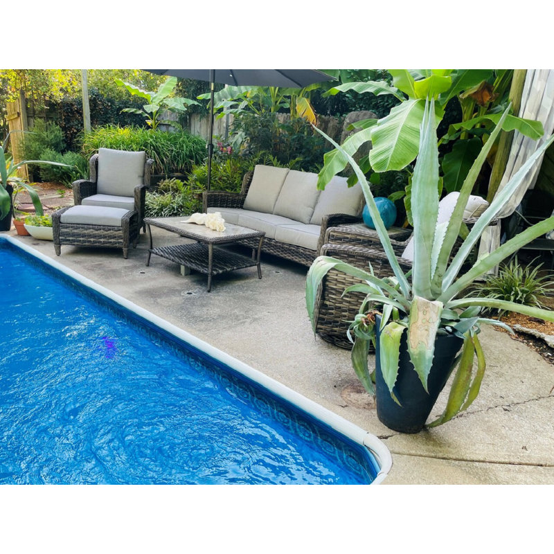 Borce 73'' Polyethylene (PE) Wicker Outdoor Patio Sofa with Sunbrella® Cushions