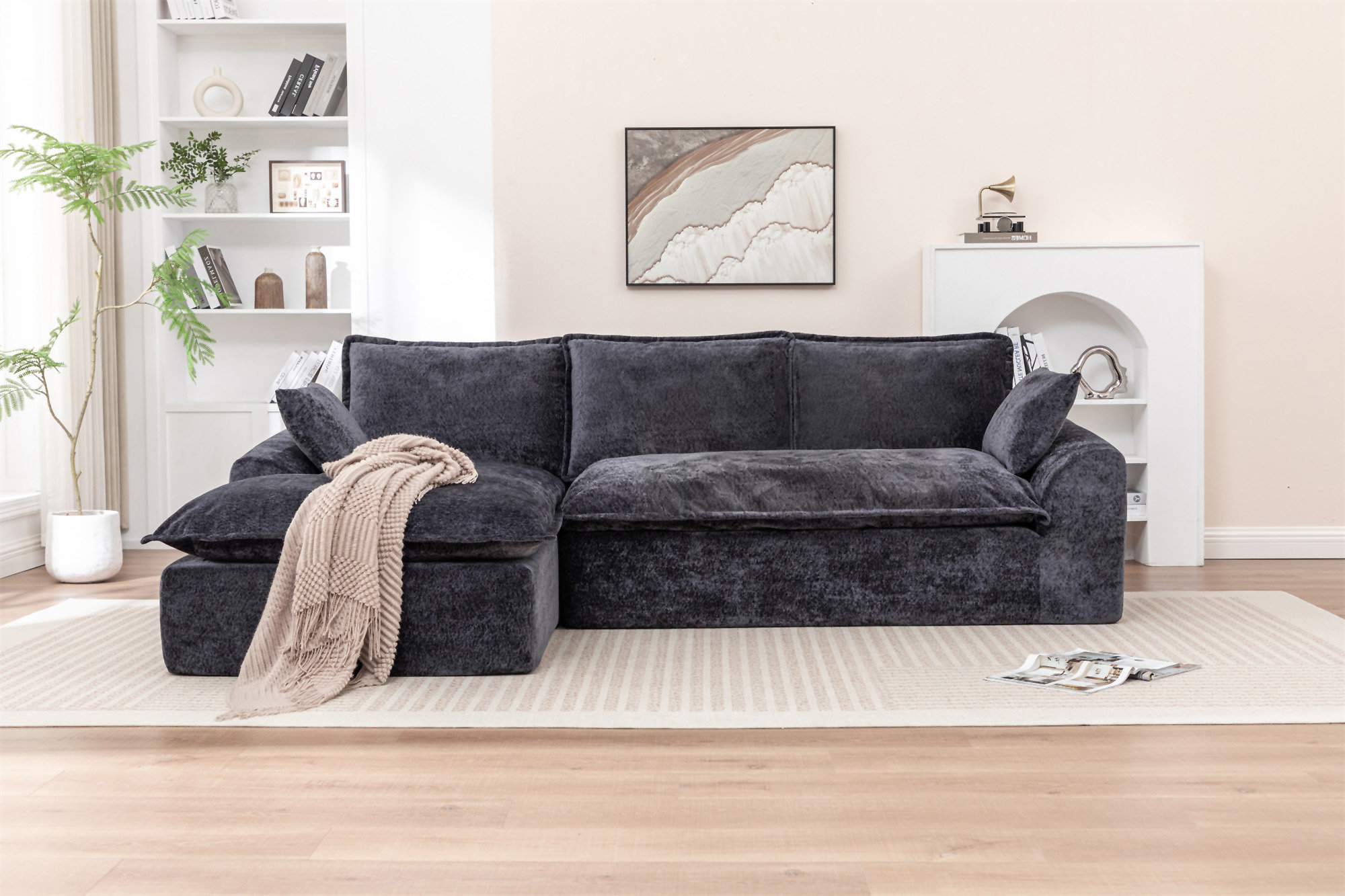 Latitude Run® 103" Cloud Sectional Couch With L - Shape Chaise ...