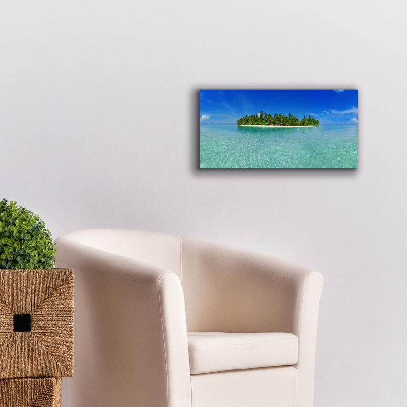 «Tropical Paradise Island» par Epic Portfolio, art mural sur toile, H 12 po x l 24 po x P 0,75 po