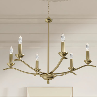 Maroneia 6-Light Dimmable Metal Candle Style Chandelier
