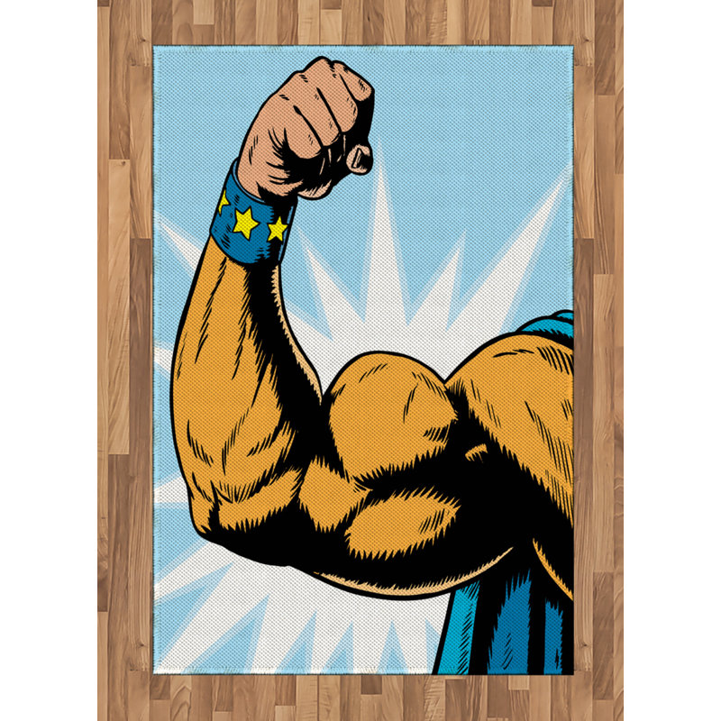 Comics High Density Long Fiber Poly Threads Decorative Area Rug Carpet, Rectangle 4' x 5'8"