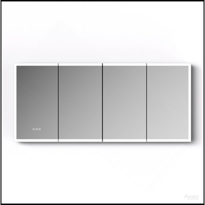Armoire à pharmacie à DEL avec miroir, armoire de salle de bain avec miroir 48 * 32 pouces avec lumières, encastrée ou murale, 3 températures de couleur