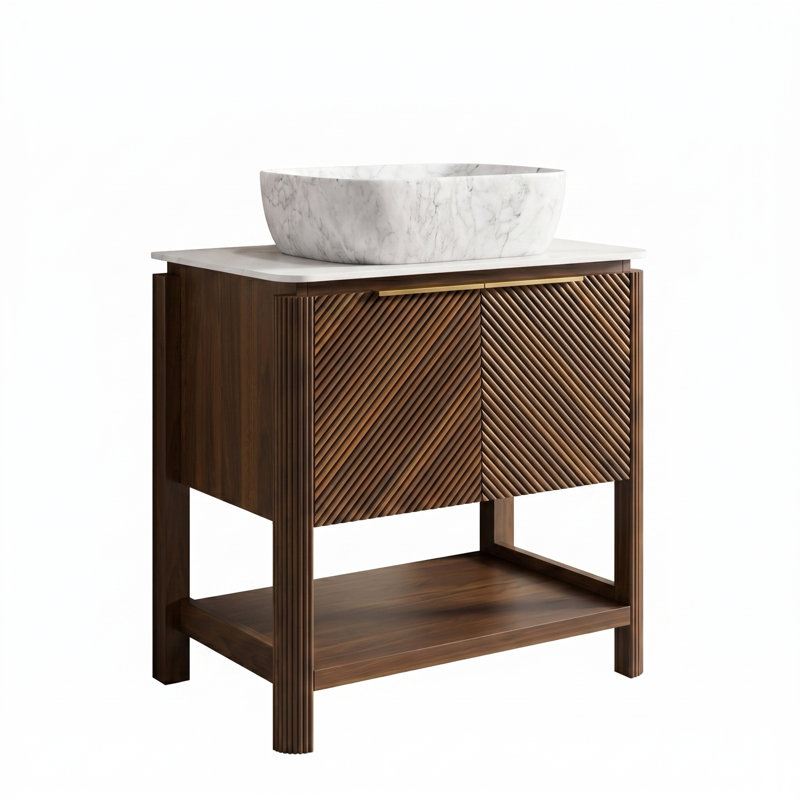 Meuble-lavabo autoportant Linea, L 30 po, Rectangle