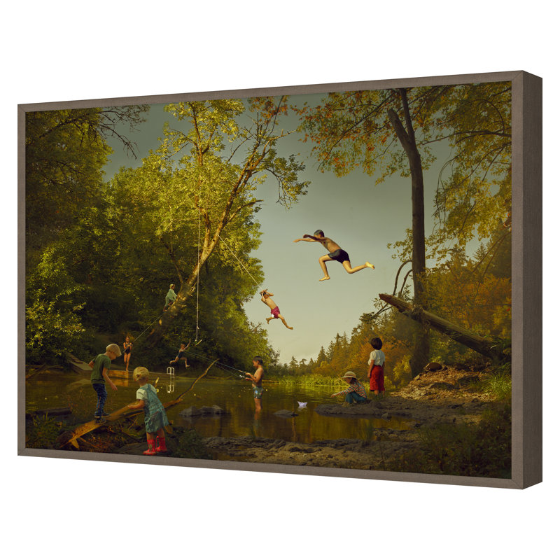 Down By The River Print by Kate Woodman, Walnut Framed, 20" H x 25" W x 1.5" D