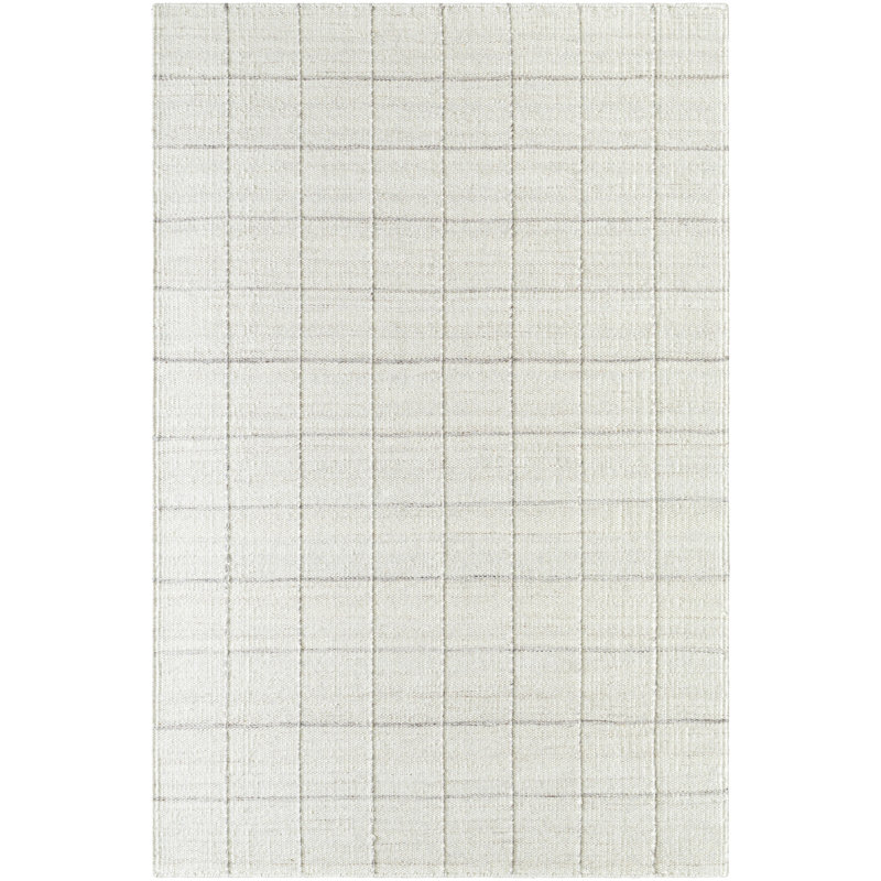 Lavande Geometric Wool Area Rug in Ivory/Gray, Rectangle 8' x 10'