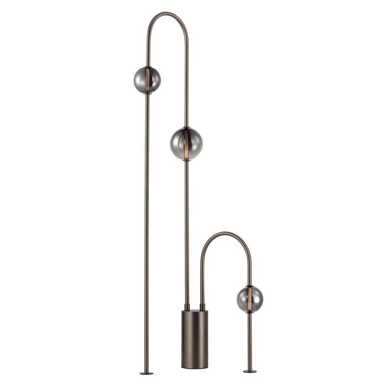 Dreamer LED Floor Lamp, Mirror Smoke, Black Chrome