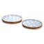 Hydrangea Set Of 2 Hand-Crafted Wood Round Tray