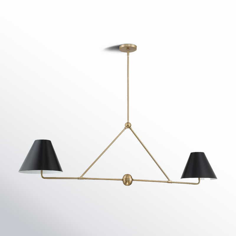 Lustre linéaire moderne à 4 lumières Kinston, Or