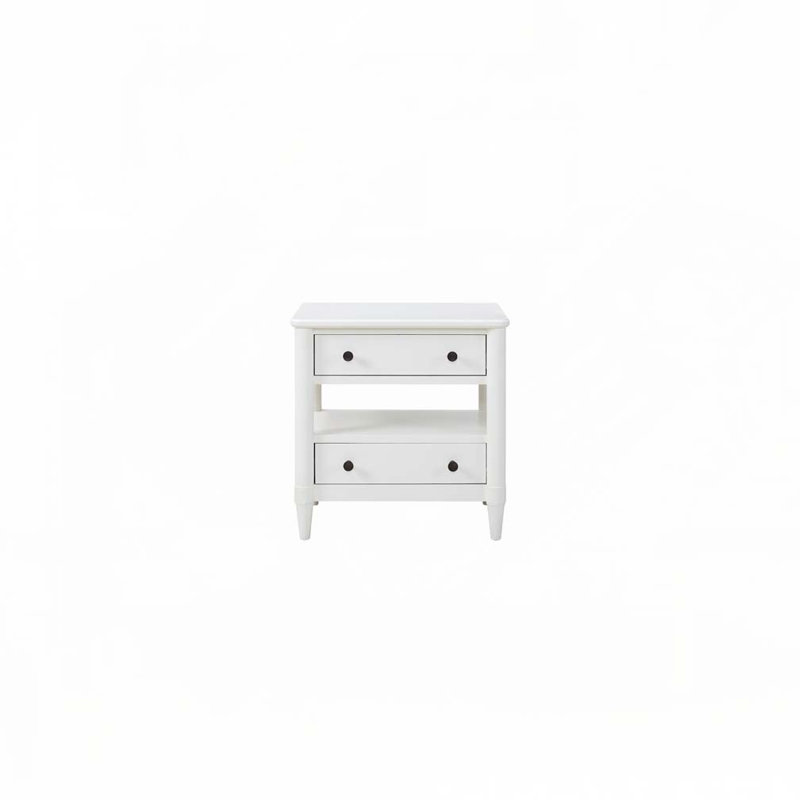 Nightstand With 2 Drawers, White