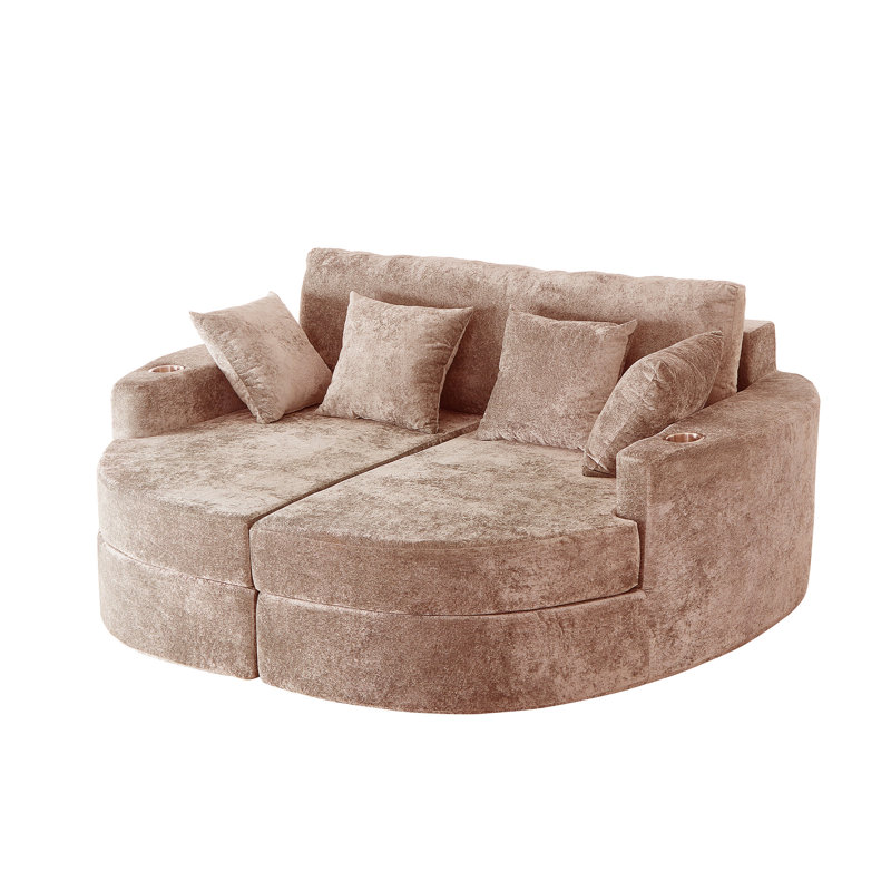 Chaise longue rembourrée, Rose