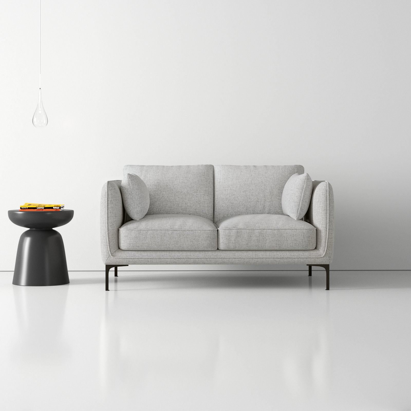 Rae 60'' Upholstered Loveseat, Gray Heathered