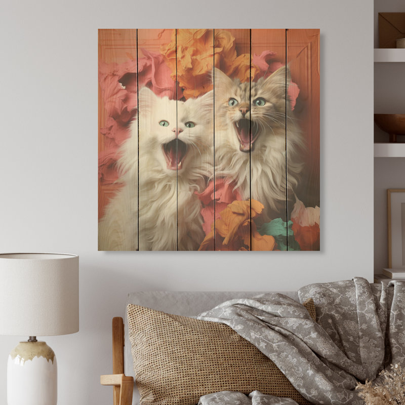 Pixiebob Playmat Cats I - Art mural en bois sur bois de pin naturel, H 15 po x l 15 po