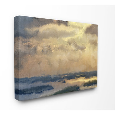 " Painted Neutral Morning Sky Abstract " Graphic Art Print