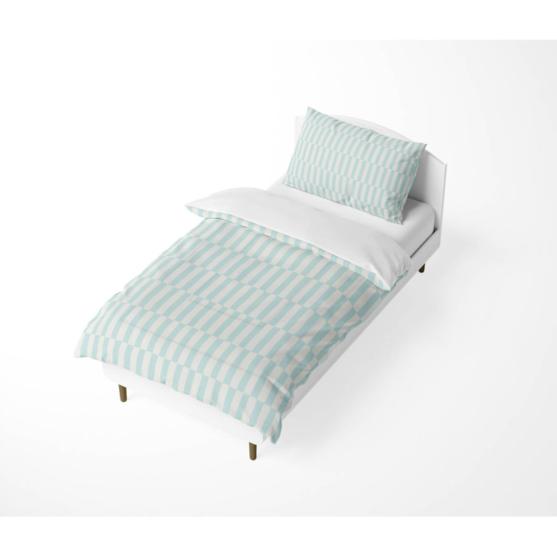 Off Stripe Decorative Lightweight Comforter Set, Light Blue